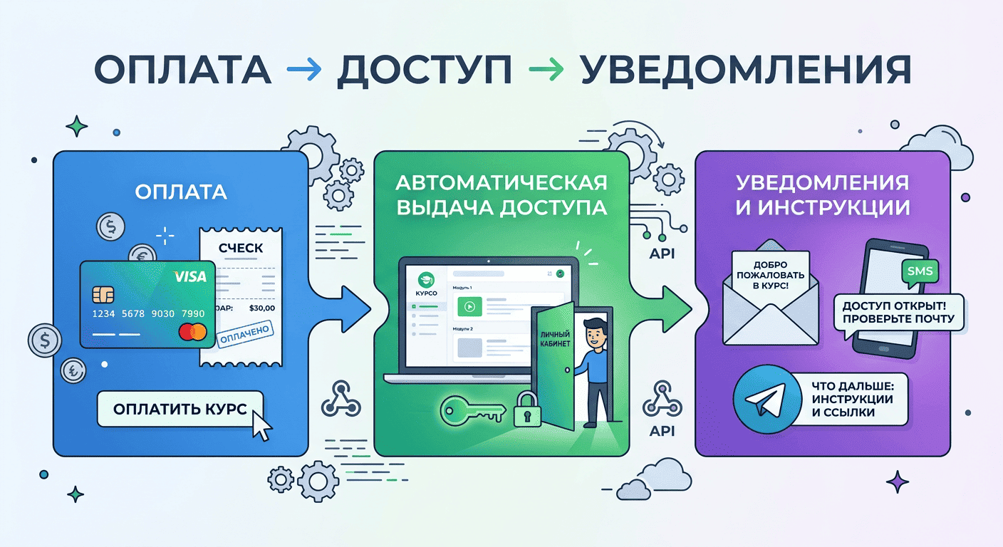 Настройте оплату и выдачу доступа