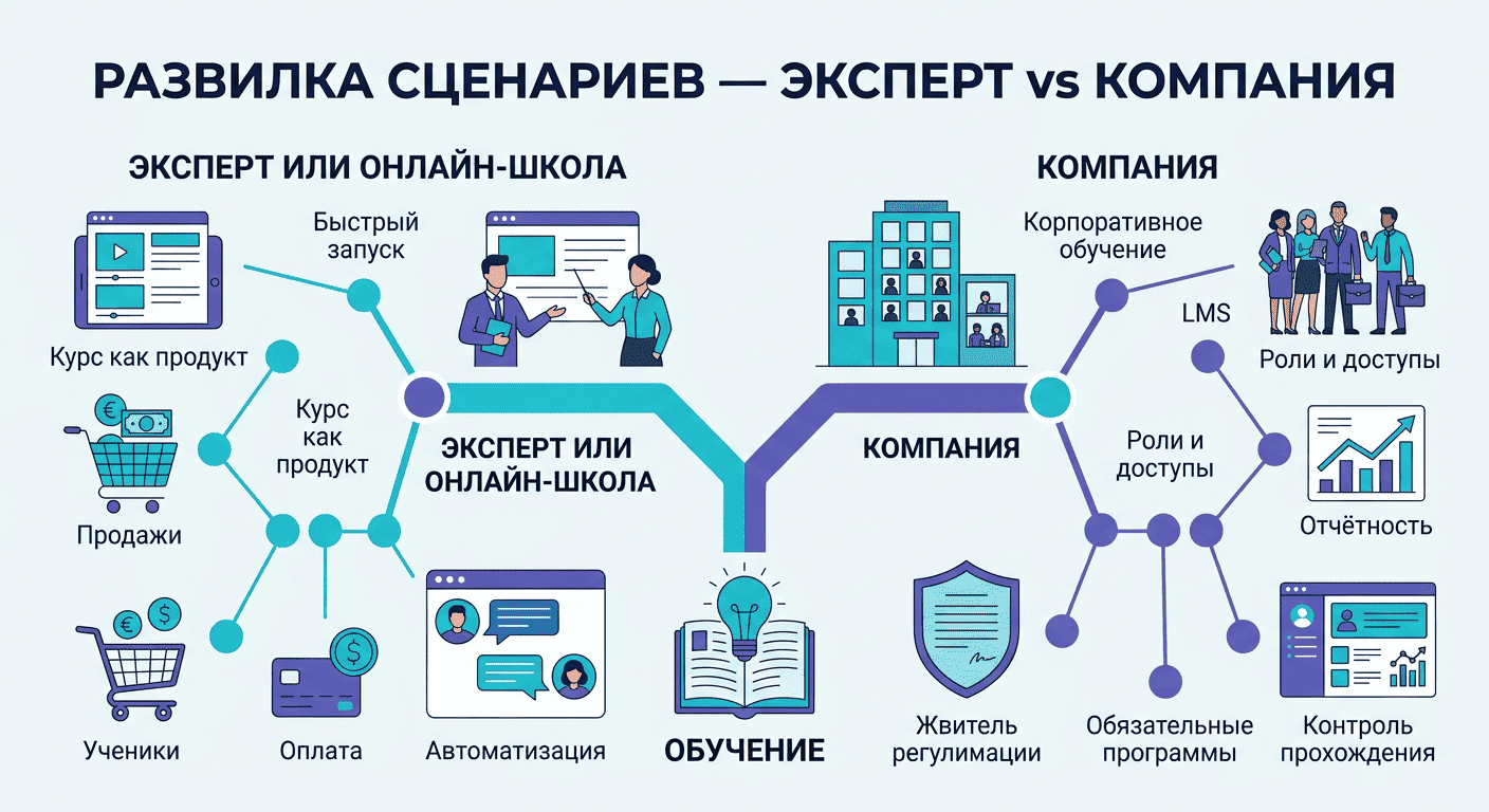 Развилка сценариев дистанционного обучения